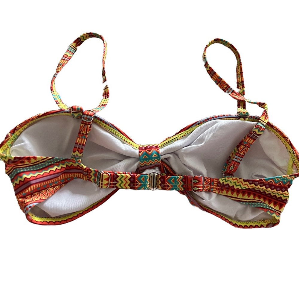 Multicolor Ethnic Print Bandeau Bikini Set - Picture 6 of 15